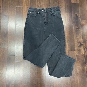 Faded wash mom jeans